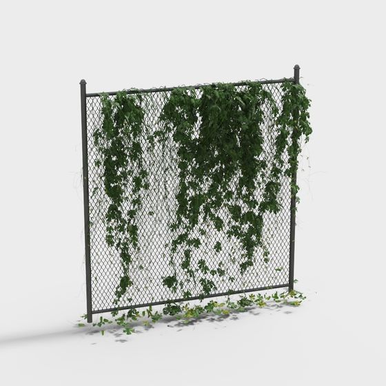 Vine-Wrapped Iron Gate 3D model