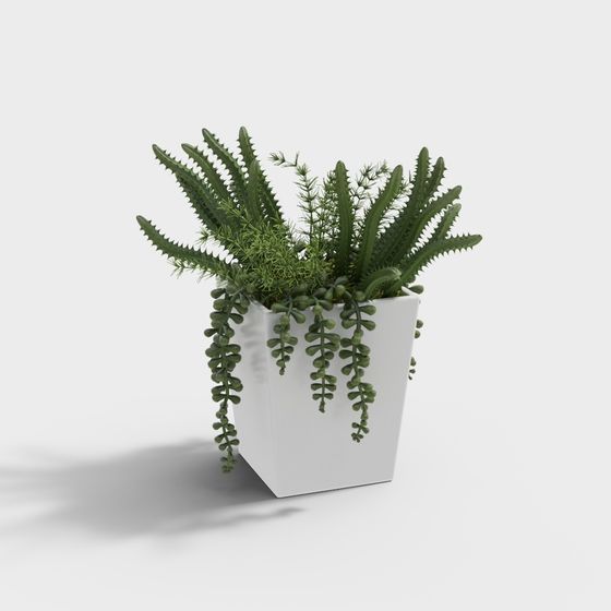 Urban Oasis 3D Model - Low Poly High Detail Planter