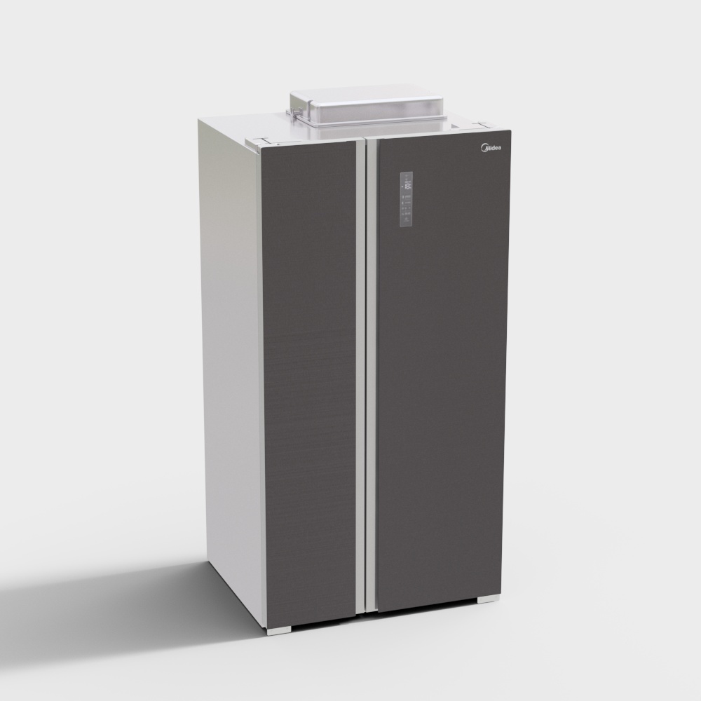 Sleek Low-Poly Modern Refrigerator 3D model