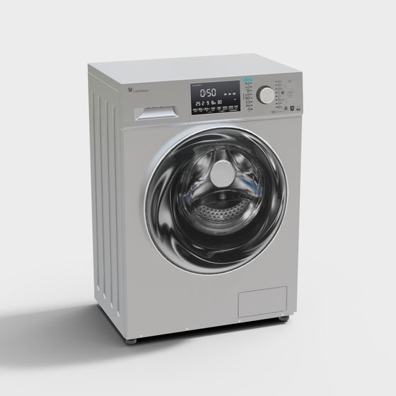 Sleek Washing Machine 3D model for Modern Interiors