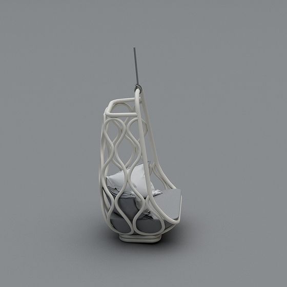 Sleek Hanging Chair 3D model for Relaxation Spaces