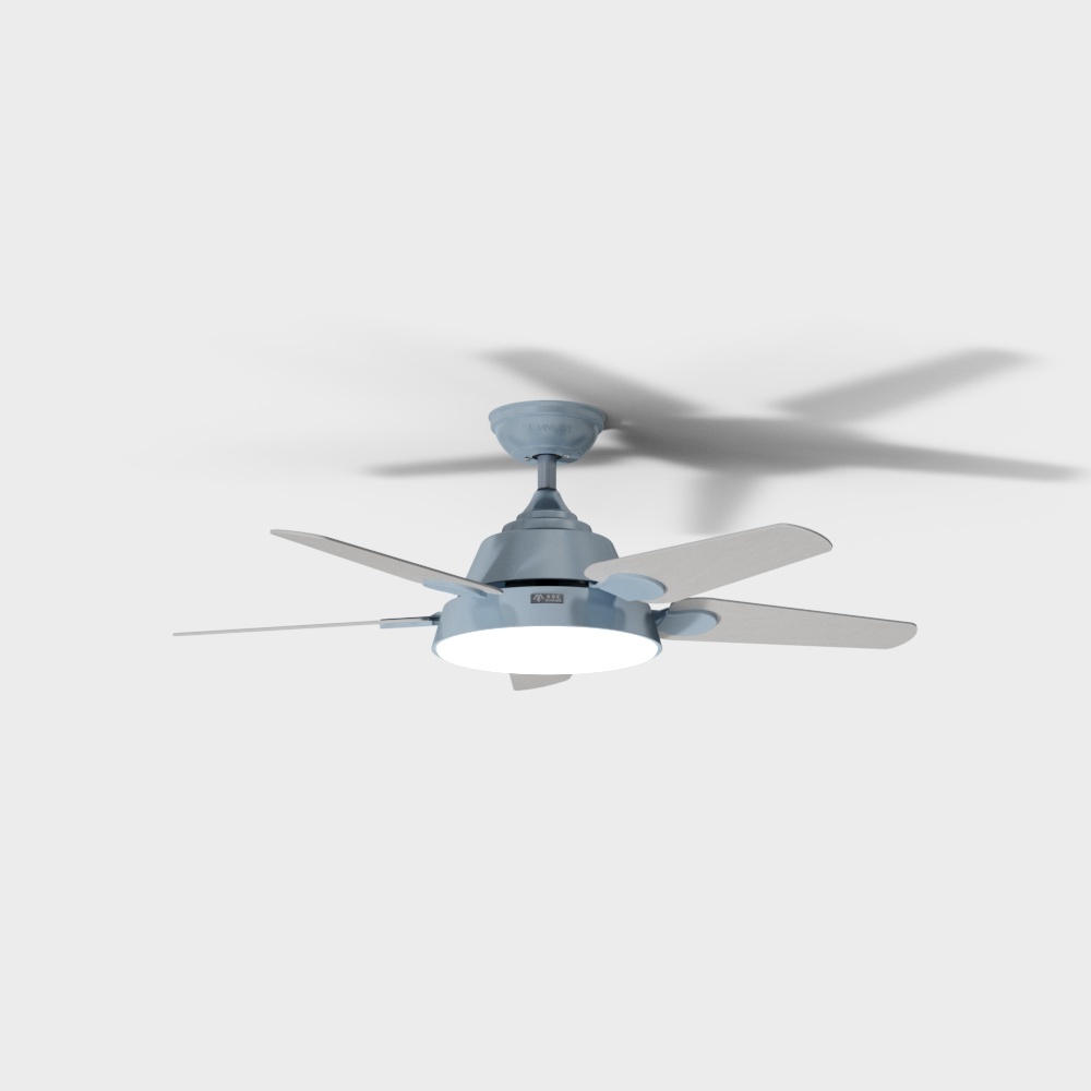 Elegant Low-Polygon Ceiling Fan 3D model
