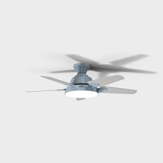 Elegant Low Poly Ceiling Fan 3D model