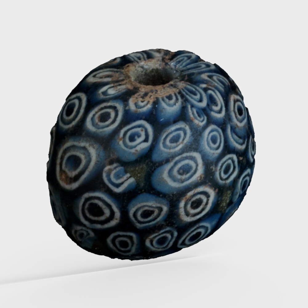 Ancient Blue Gem Low-Polygon 3D Model