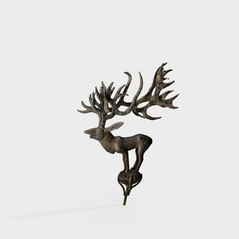 Antiqued Bronze Deer Antler 3D Model