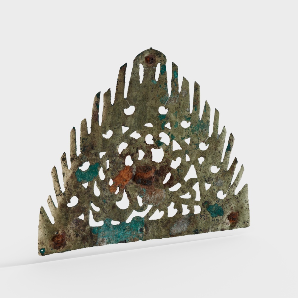 Flame pattern bronze plaque