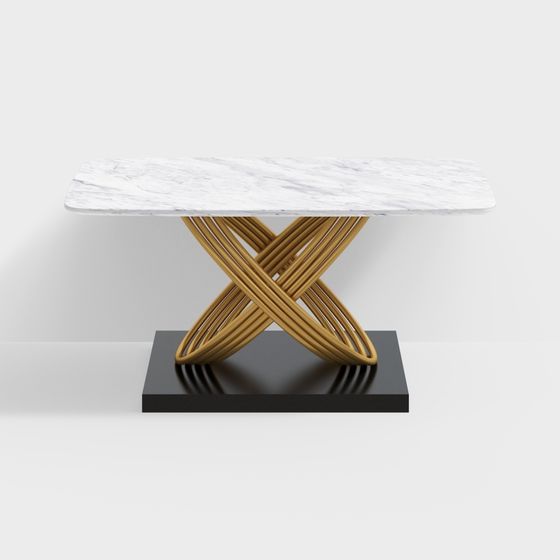 Intersecting Woven Marble Dining Table 3D model