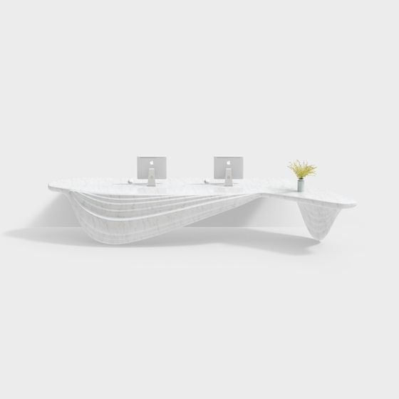 Sleek Marble Table 3D model for Modern Interiors