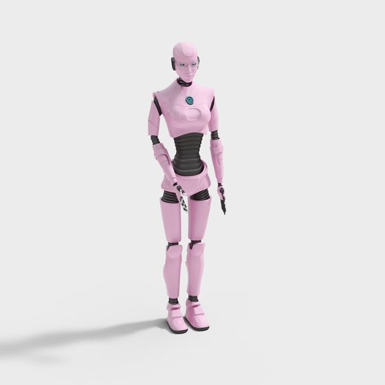 Futuristic Low-Poly 3D Model Robot