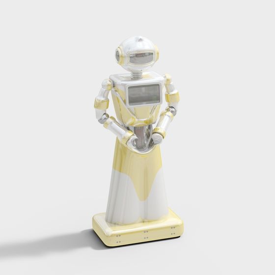 Futuristic Low-Poly Robot 3D Model