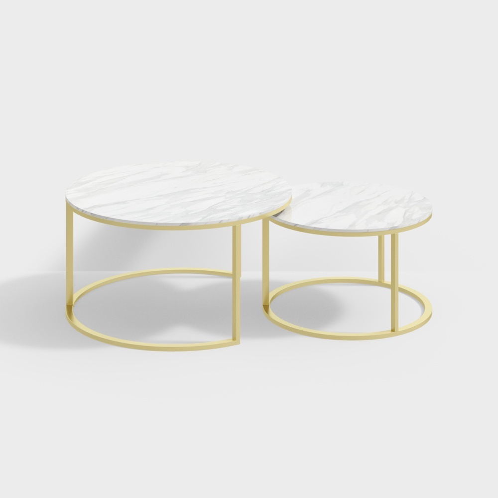 Elegant Round Table Set 3D model for Modern Interiors