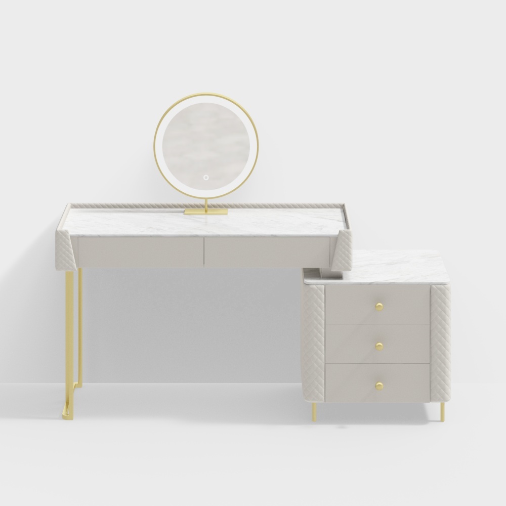 1.2m лакированный кожаный туалетный столик с зеркалом SSVH08 #