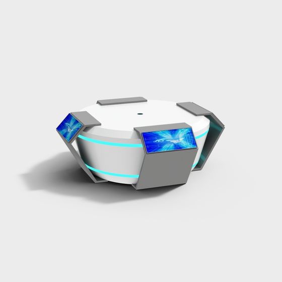 Futuristic Low-Poly Control Console 3D model