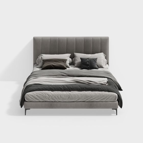 Cozy FY-701 Bed 3D Model for Inviting Bedrooms