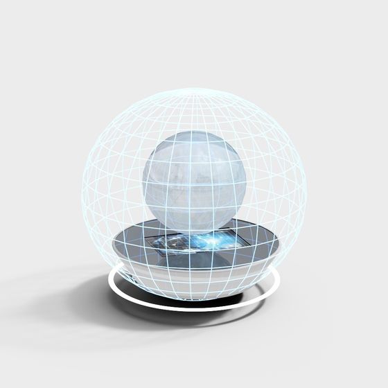 Futuristic Floating Globe 3D model