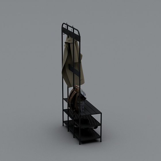 Minimalist Functional Coat Rack 3D model