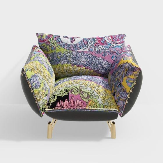 Stylish Low-Polygon Armchair 3D model