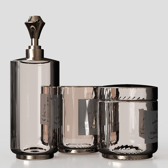 Elegant Perfume Set 3D model for Modern Spaces