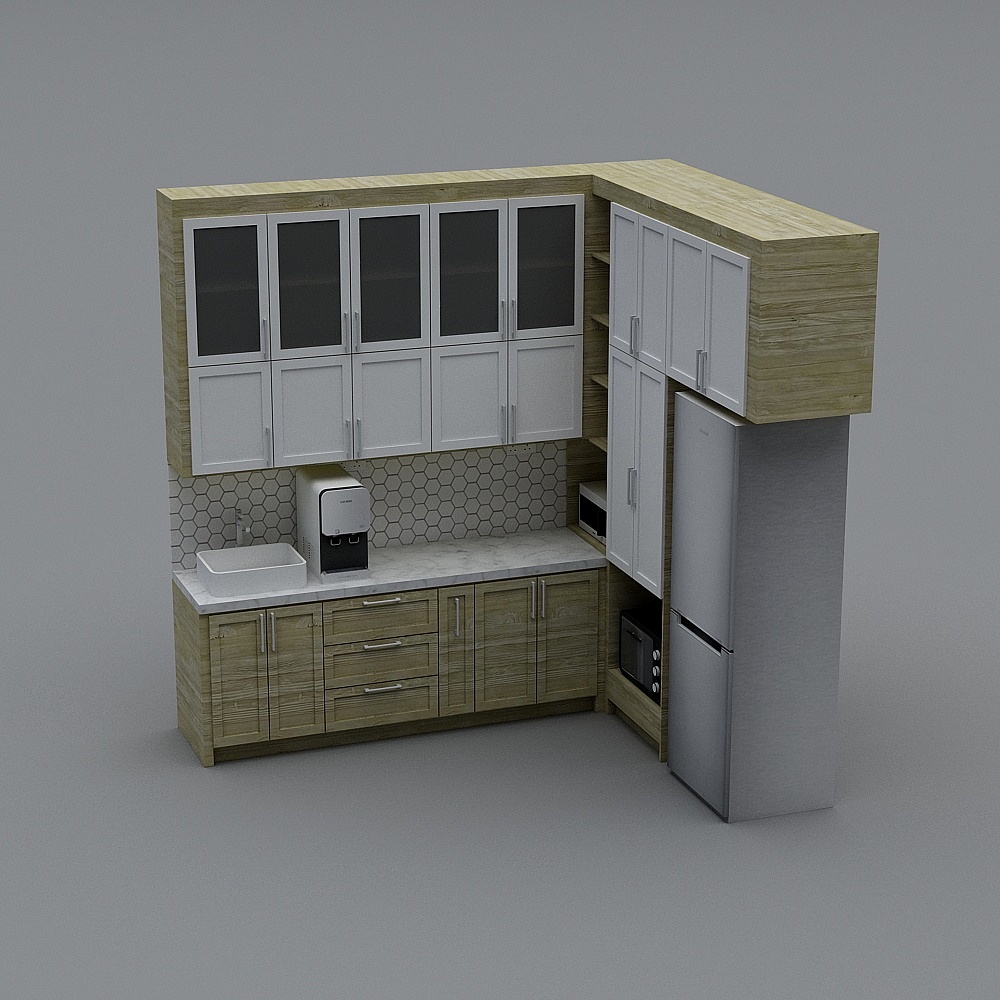 KITCHEN CABINET WITH GLASS DISPLAY