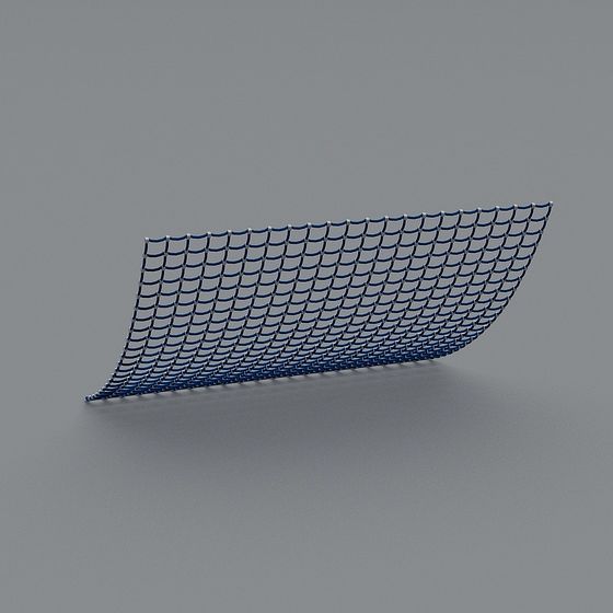 Low-Polygon Grid Surface 3D Model