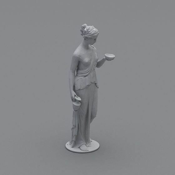 Goddess Statue 3D Model - Low Poly Art Meets High Detail