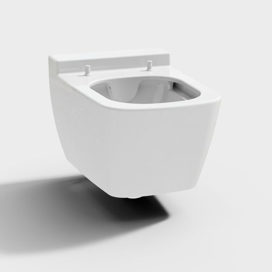 Minimalist Wall-Hung Toilet 3D Model