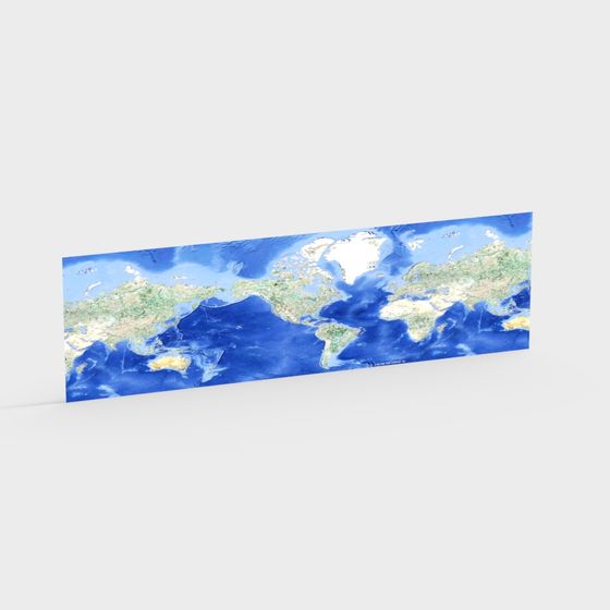 Vibrant Low-Poly World Map 3D model