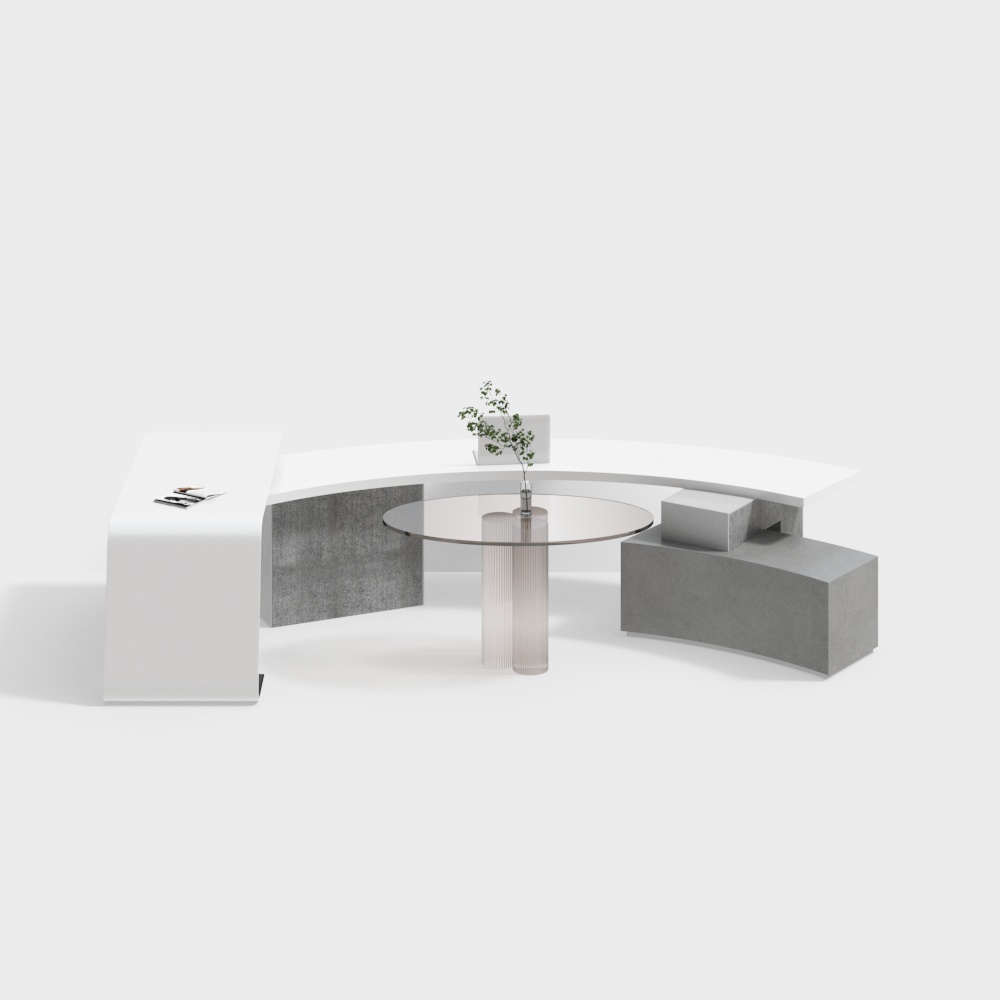 Modern curved desk