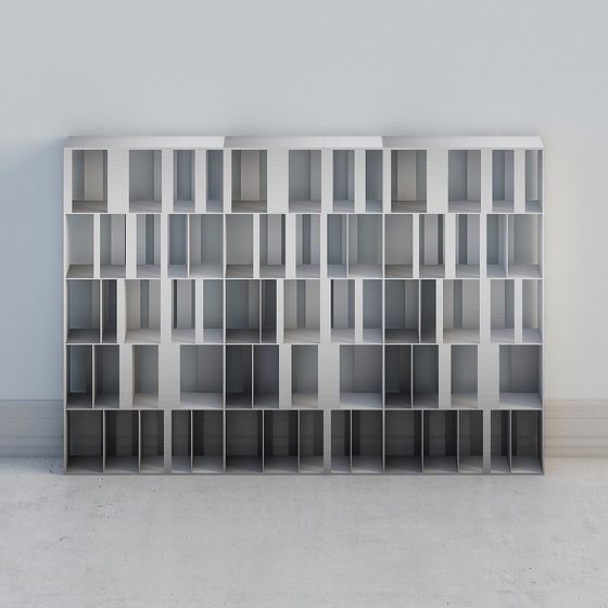 Stylish Minimalist 3D Bookshelf Model