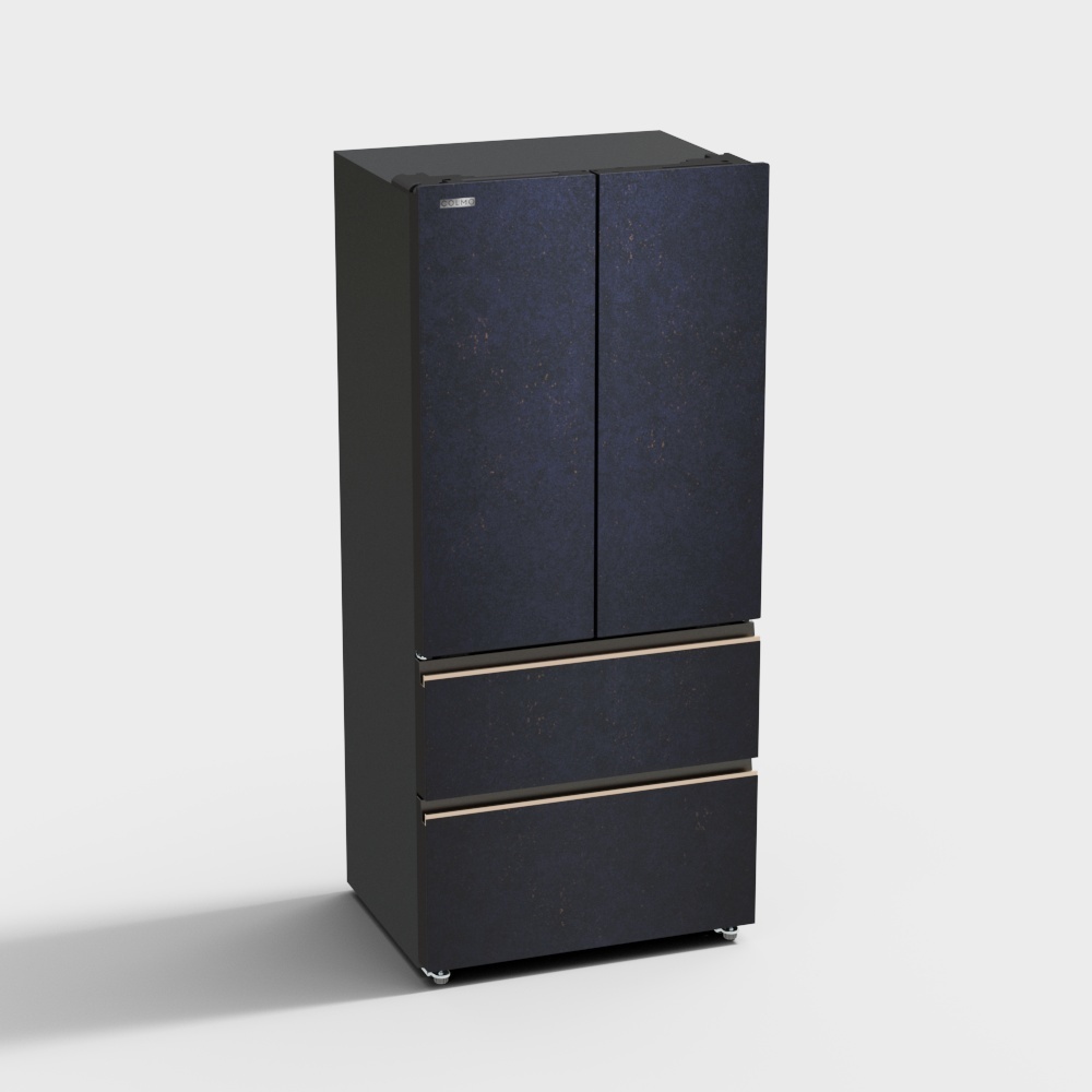 Stylish 3D Refrigerator Model – Modern Blue Design