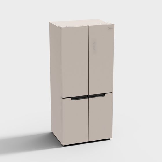 Minimalist Beige Refrigerator 3D Model