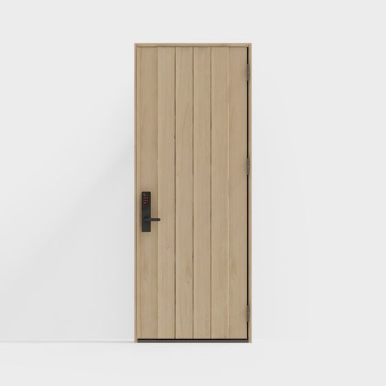 Minimalist Wooden Door 3D model