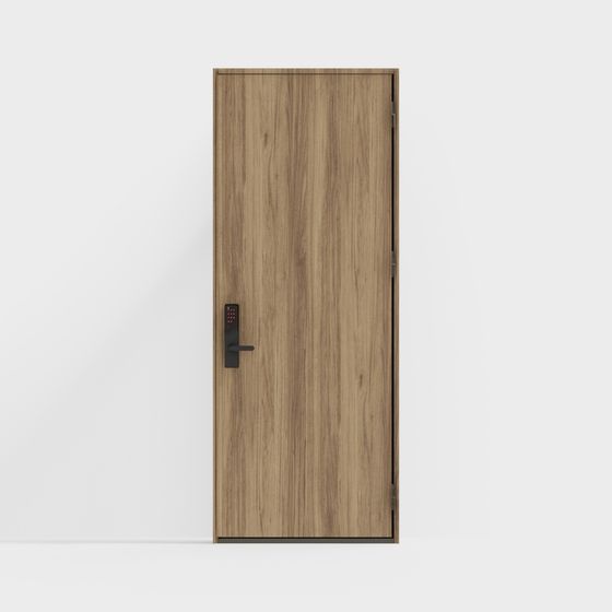 Stylish Wooden Door 3D model for Modern Spaces