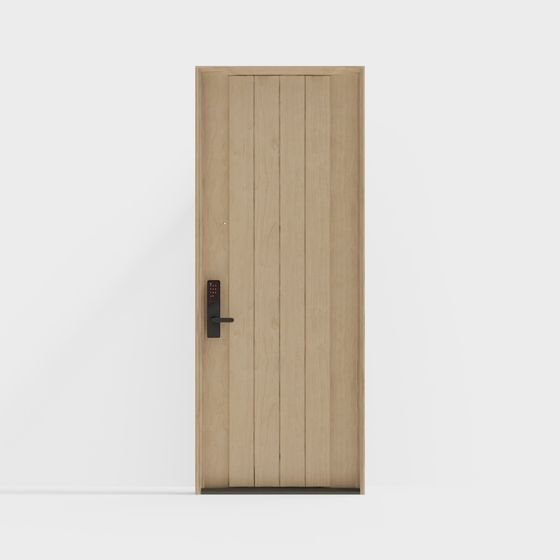 Wood Grain Smart Door 3D model for Contemporary Spaces