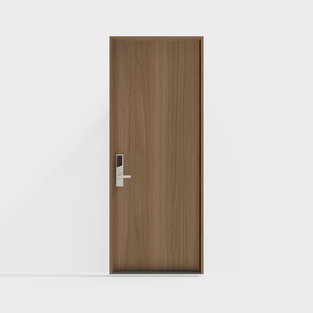 -door-in door-P01 single-door-C, coffee color (wood g