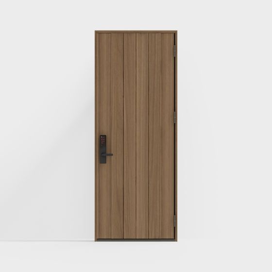 Elegant Minimalist Wooden Door 3D model