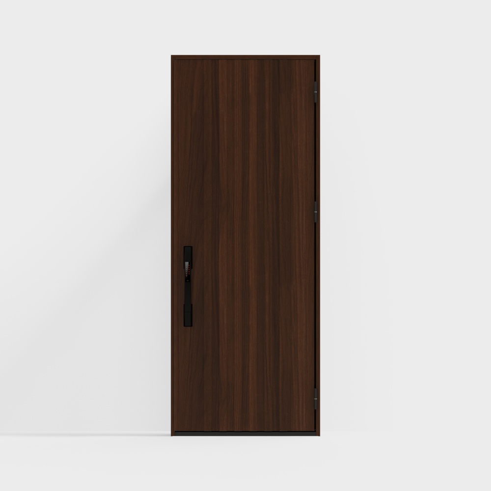 Porte en bois LIXIL - porte d'entrée - D01 porte simple - C couleur café parfumé (fibre) -