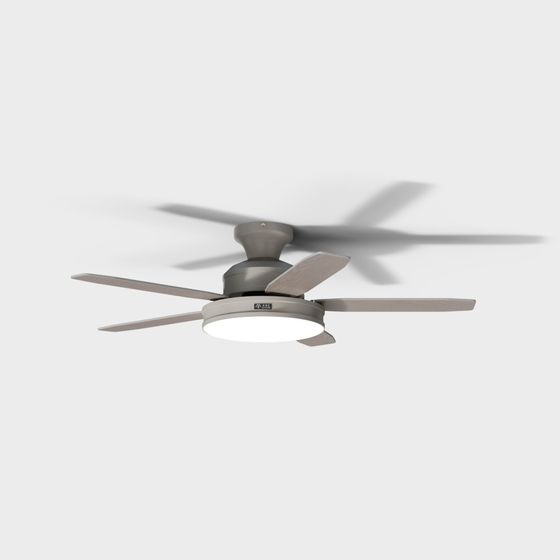 Stylish Low-Polygon Ceiling Fan 3D model for Modern Spaces