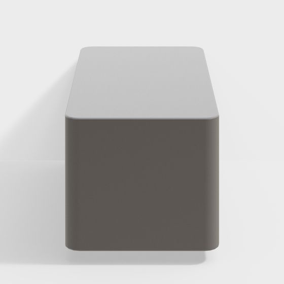 Gray Rectangular Stool 3D model
