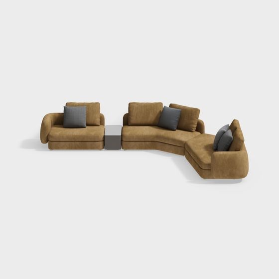 Stylish Low Polygon Sofa 3D model