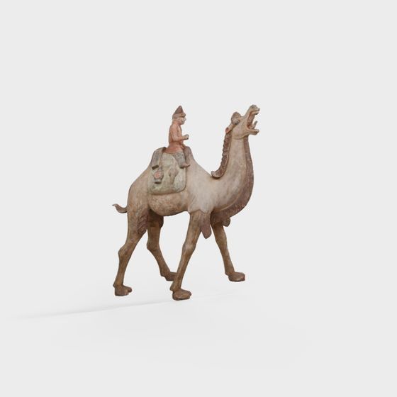Desert Traveler with Camel 3D model