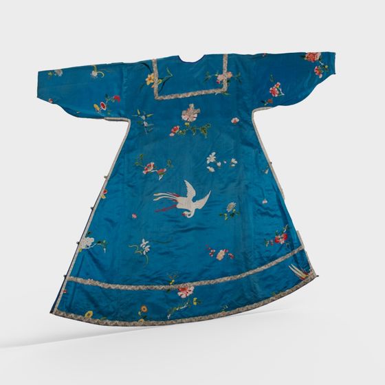 Robe d'oiseau bleu et blanc