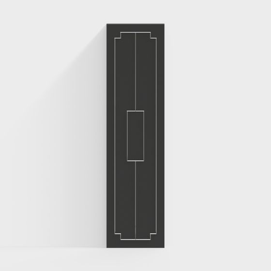 Elegant Low-Polygon Door Panel 3D model