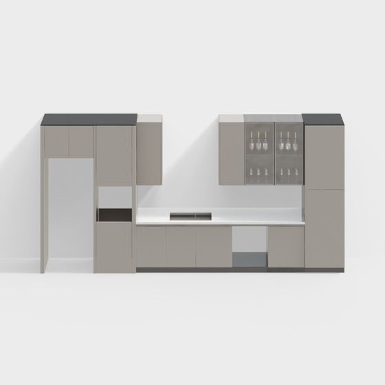 Modern Low-Polygon Bar Counter 3D model