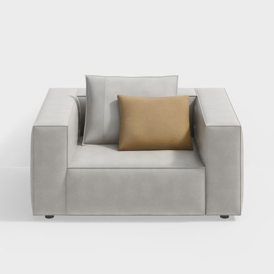 Modern Minimalist Low-Polygon Sofa 3D model