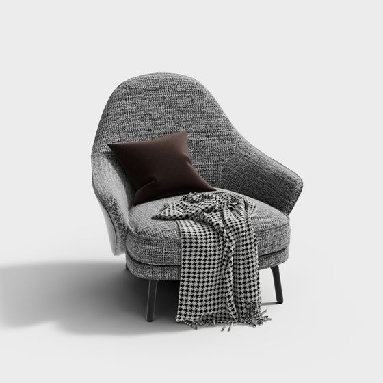 Elegant Low-Poly Sofa Chair 3D model