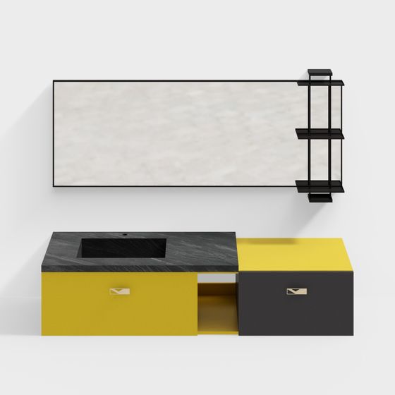 Urban Minimalist Bathroom Cabinet 3D model