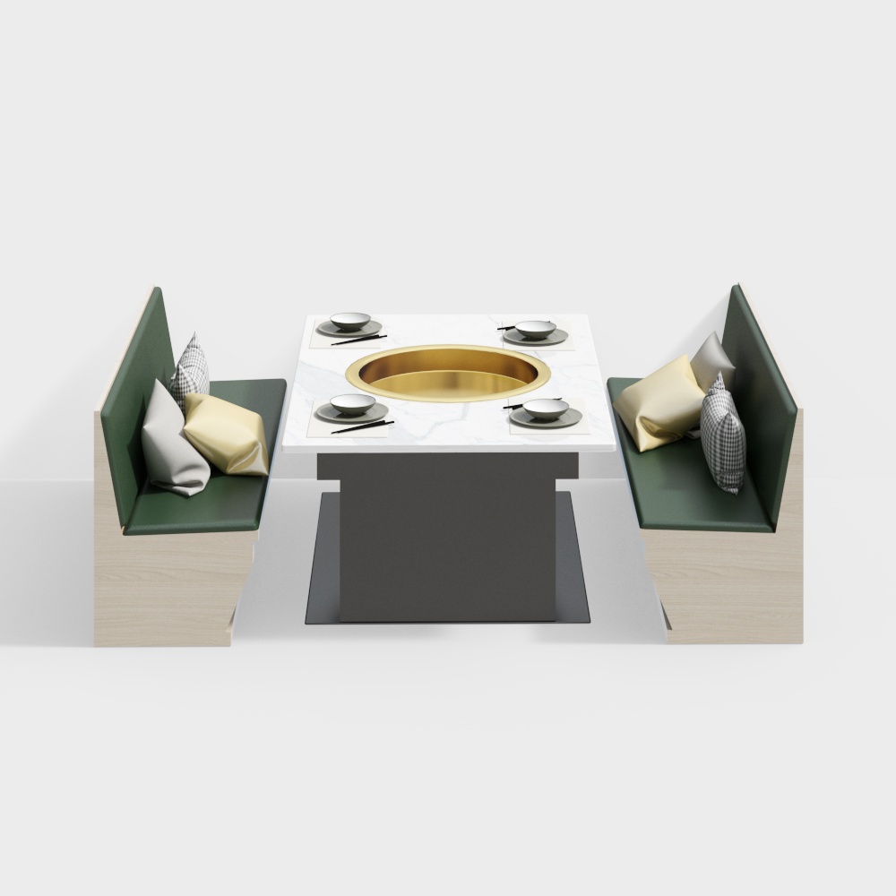 Neues chinesisches Hot Pot Restaurant 2-Esszimmer Tisch und Stuhl Kombination