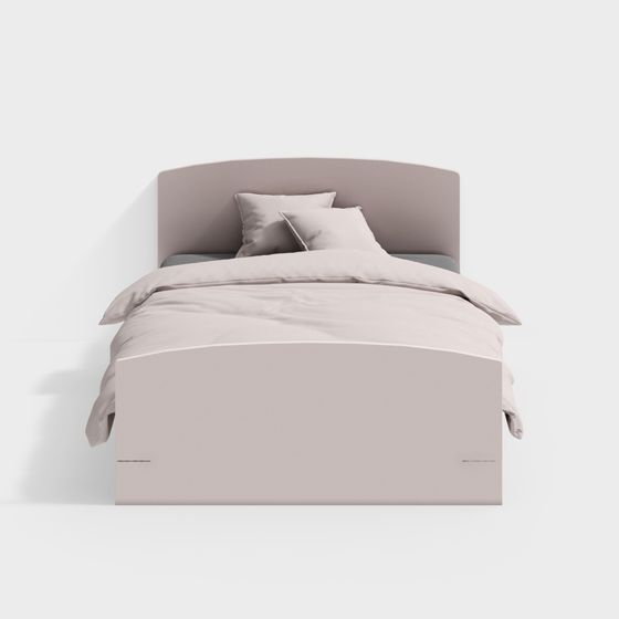 Elegant Low-Poly Bed 3D model