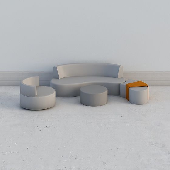 Modern Minimalist Sofa Set 3D model